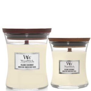 WoodWick Duo Medium und Narrow Kerze Insel Kokosnuss