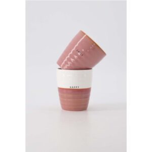 Zusss Set 2 Kaffeebecher Lächeln & Happy Burgundy Red