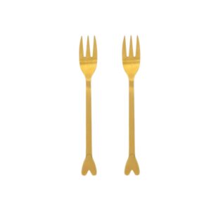 Zusss 2er Set Gabel Herz gold