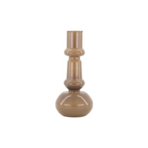 Zusss glas kerzenhalter 18 cm warm grau