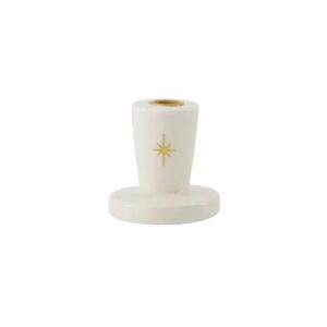Zusss keramik kerzenständer gold stern weiß