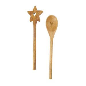 Zusss Geschenk-Set von Löffel und Spatel Herz Holz