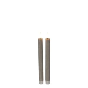 Countryfield LED-Tischkerze, rustikales Grau, 2 Stück, 15 cm