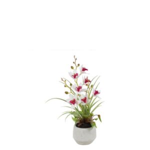 Countryfield Kunstpflanze Cymbidium Orchidee weiß rosa