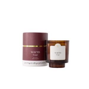 Zusss Duftkerze Glas in Röhre warm umarmt dunkelrot