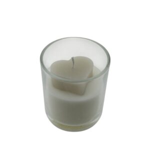 Home Society Herz Kerze in Geschenkbox Greige