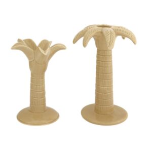 Home Society Kerzenständer Palmtree 2er Set Beige