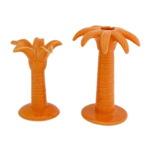 Home Society Kerzenleuchter Palmtree 2er Set Orange