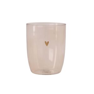 Zusss Trinkglas mit Herz Rosa