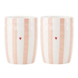 Zusss Kaffeebecher 2 Stück Kaffeebecher Stripe Heart