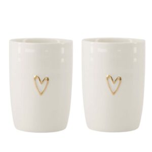 Zusss Kaffeebecher offenes Herz Weißgold Set von 2