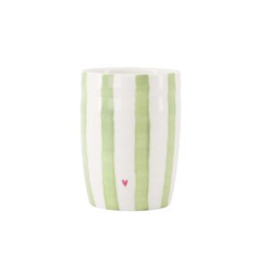 Zusss Kaffeebecher Stripe Heart Grün