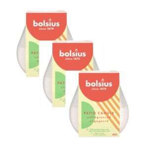 Bolsius Außenkerze / Patiolight White, 3 Stück
