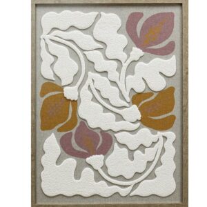 Homebound by KY – Gemälde Floral Relief im Stil der 70er Jahre