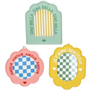 Weihnachts-Fotorahmen aus Polyresin mit Sprüchen 3er-Set