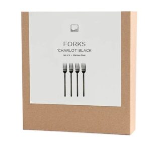 Leeff Gebäckgabeln Charlot Schwarz, 4er-Set