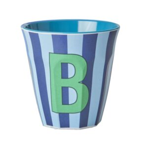Rice Alphabet-Becher Stripes Blue B