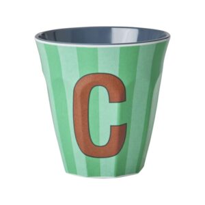 Rice Alphabet-Becher Stripes Blue C
