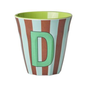 Rice Alphabet-Becher Stripes Blue D