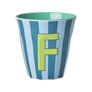 Rice Alphabet-Becher Stripes Blue F