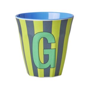 Rice Alphabet-Becher Stripes Blue G