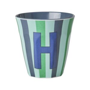 Rice Alphabet-Becher Stripes Blue H