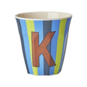 Rice Alphabet-Becher Stripes Blue K