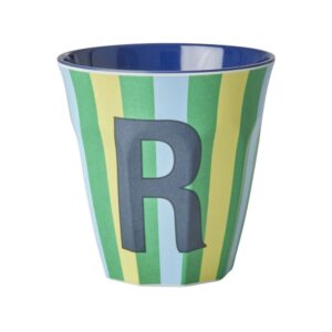 Rice Alphabet-Becher Stripes Blue R