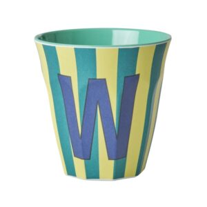 Rice Alphabet-Becher Stripes Blue W