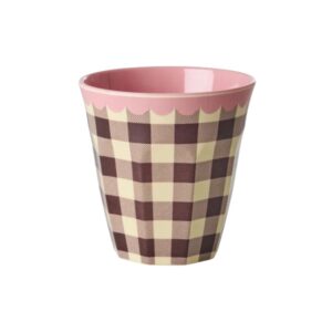 Rice Check Me Out-Becher mit Karomuster, schokoladenbraun