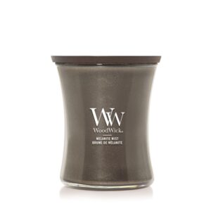 WoodWick medium candle in the color Melanite Mist Gunmetal