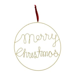 Home Society Goldener Weihnachtsanhänger Merry Christmas
